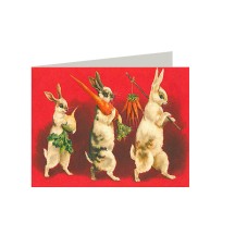 Petite Bunnies with Carrots Easter Card ~ England